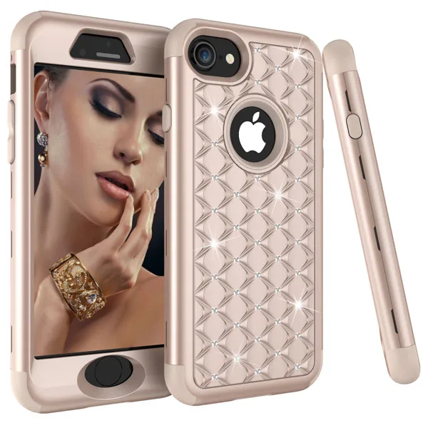 Full Gold Противоударный армированный чехол для телефона s для iphone 11Pro Max X XR XS Max 6 7 8 plus, чехол для samsung Galaxy Note 8, чехол со стразами, 360 чехол - Цвет: Full Gold