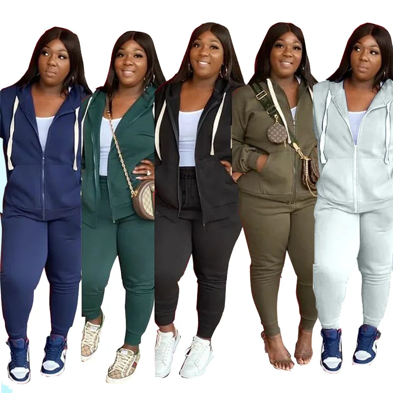 

Женский спортивный костюм размера плюс, толстовка с длинным рукавом и штаны, комплекты, джоггеры, комплект из двух предметов, оптовая продаж...