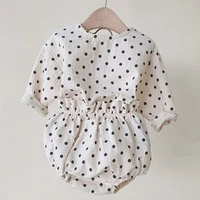 milancel baby clothing polka dot baby boys clothes pure cotton and linen infant girls suit infant outfit