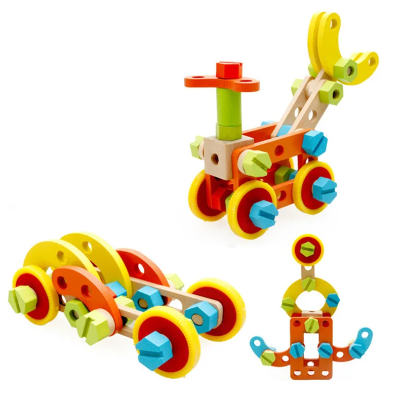 MWZ Wooden Screw Assembly Toys Nut Eduational Brain Training Play Multiple Building Block Gift For Kids | Игрушки и хобби