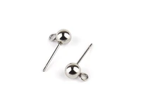 20pcslot stainless steel blank post earring studs base pins with earring plug findings ear back for diy jewelry making