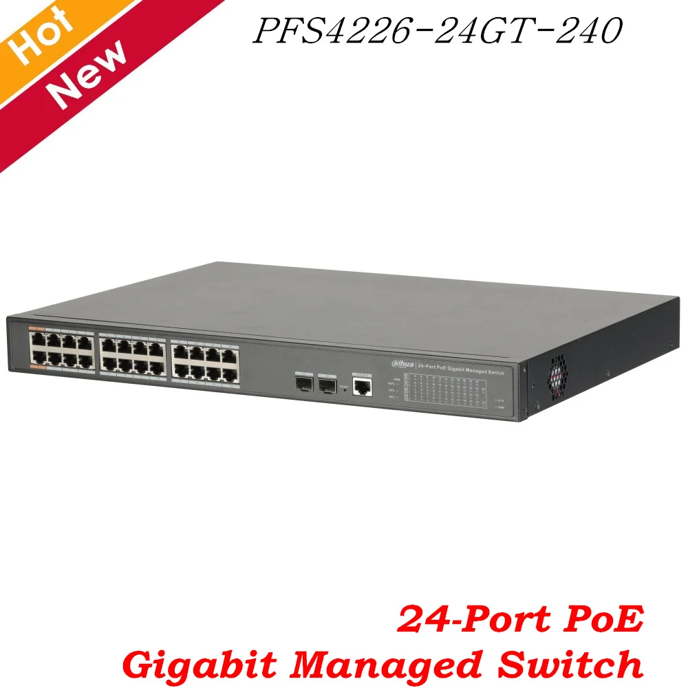 Оригинальный 24 портовый PoE Gigabit управляемый коммутатор Dahua с поддержкой порта Hi 60