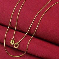 fine pure au 750 18kt yellow gold chain 0 6mmw women snake link necklace 18inch 1 1 5g