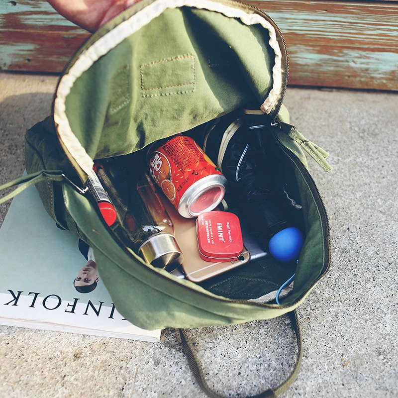 WEIXIER женский холщовый школьный студенческий однотонный рюкзак высокого качества