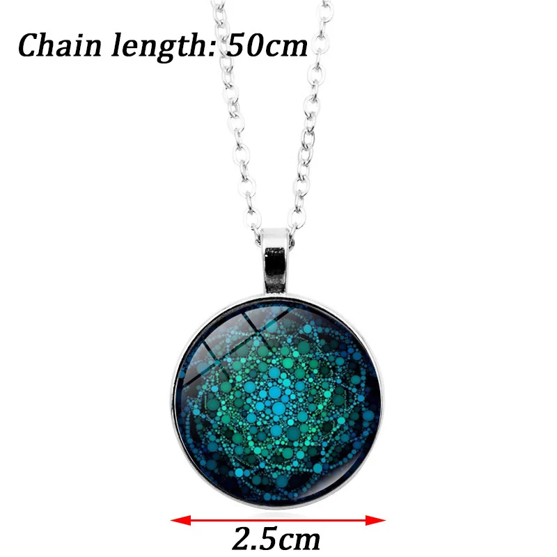 Набор украшений Flower of Life из стеклянного кабошона с фотографией, включающий ожерелье Мандала Yoga, браслет и серьги для женщин.