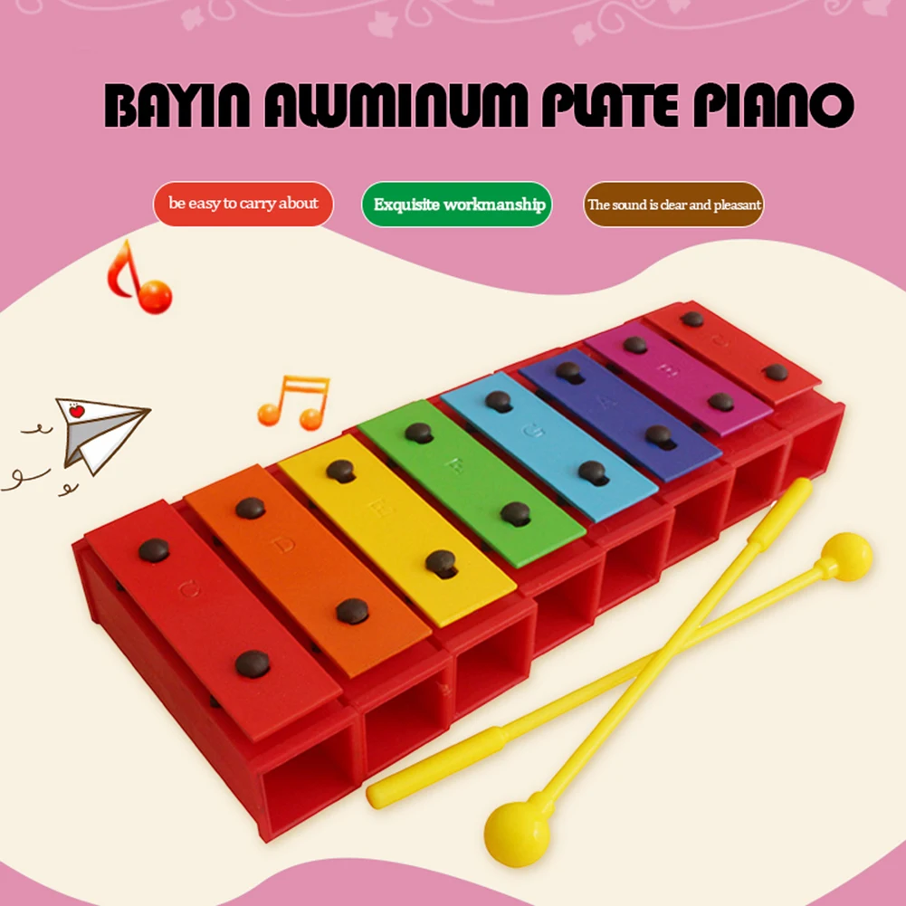 

Цветной музыкальный инструмент glockenмся 8 записей, игрушечный ксилофон, ударный ритм, легкие портативные музыкальные элементы