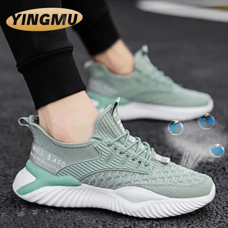 

2021 spring new flying woven men's shoes fashion trend leisure sports shoes breathable shoes men's shoes men's casual shoes