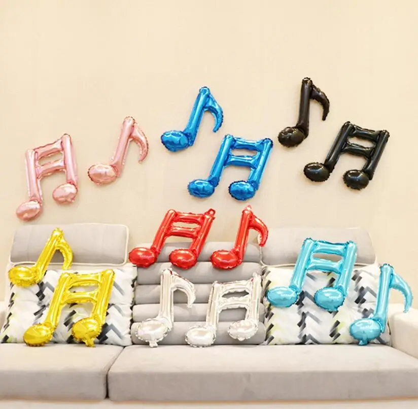 

5pcs/lot Musical notes foil mylar balloons birthday party supplies inflatable wedding decorations supplies helium balloon