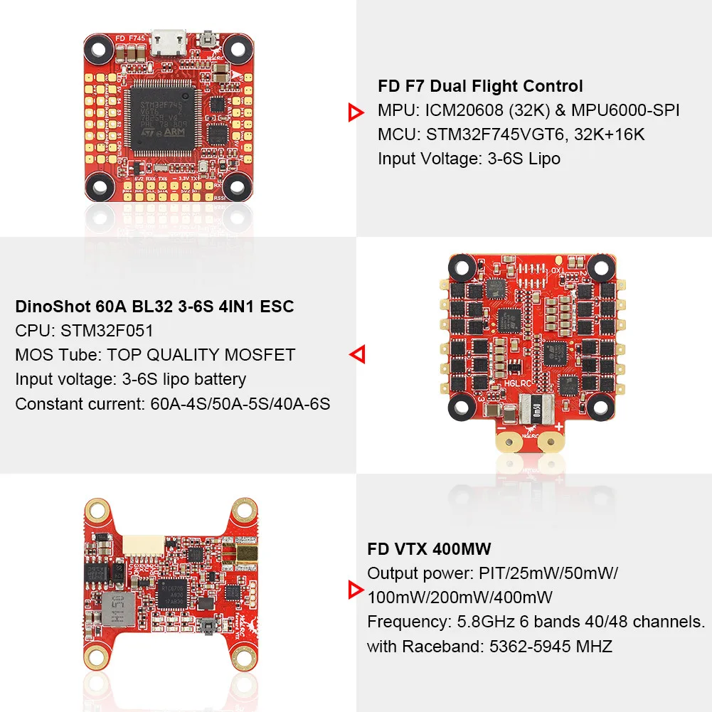 Квадрокоптер HGLRC Sector5 V2 FPV Racing Drone F7 Fc 60A 4 в 1 ESC 2306 игрушки для детей забавные подарки