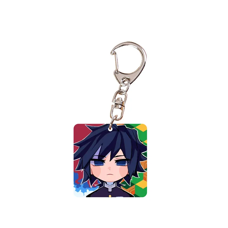 Anime Demon Slayer Keychain Kimetsu No Yaiba Two-sided Cosplay Cartoon Cute Acrylic Pendant Keyring Jewelry Accessories Gift