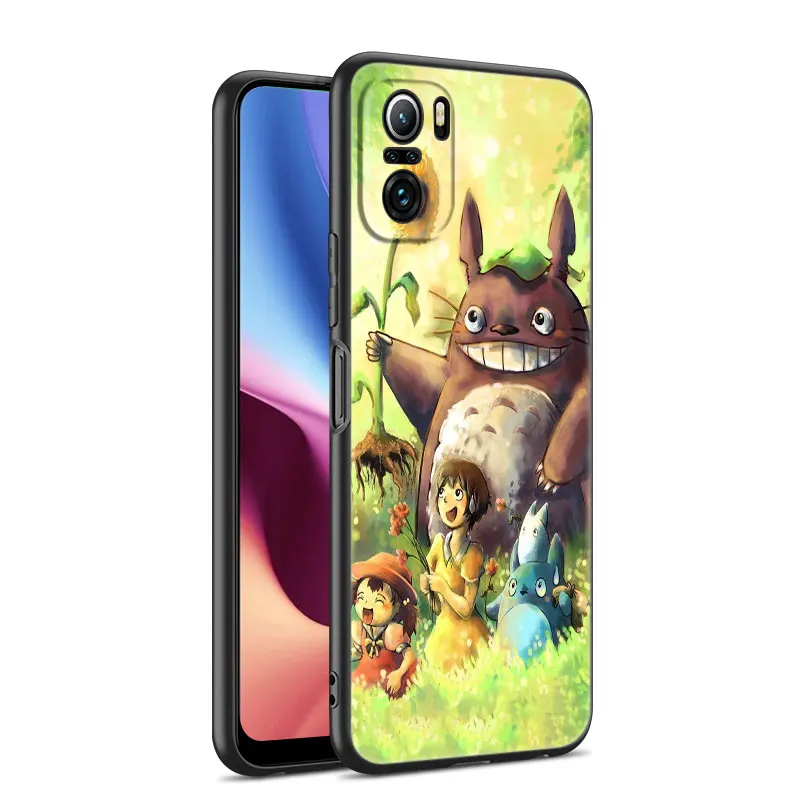 anime studio ghibli totoro phone case for xiaomi mi poco x3 nfc f3 gt m3 10t 11t 11x pro 11i a2 11 lite ne 5g civi black cover free global shipping