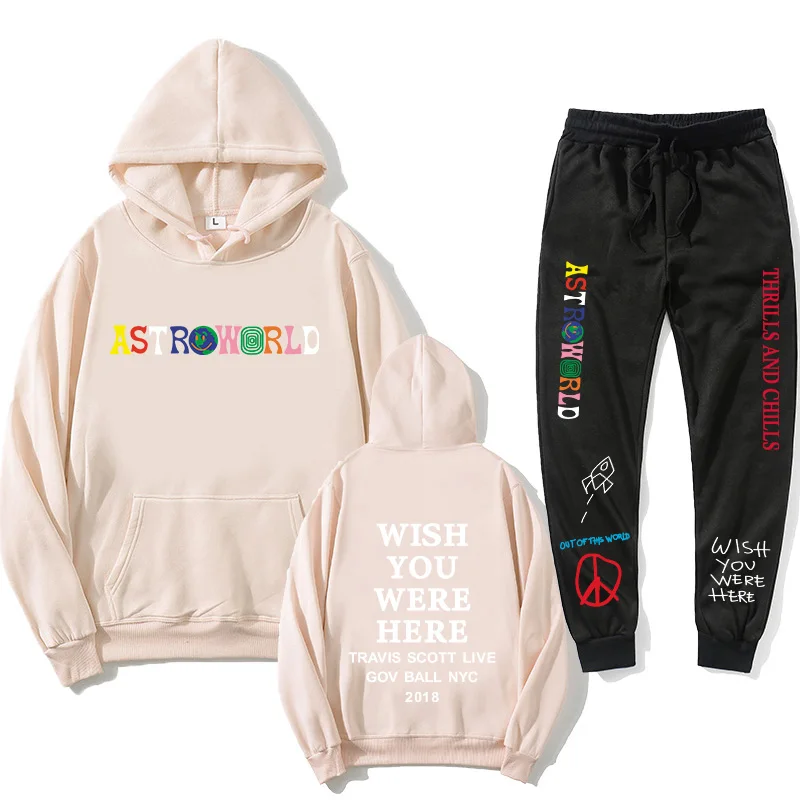 

2020Men's and women's pullovers fashion letter printing personality streetwear + pants men's and women's casual sports suit