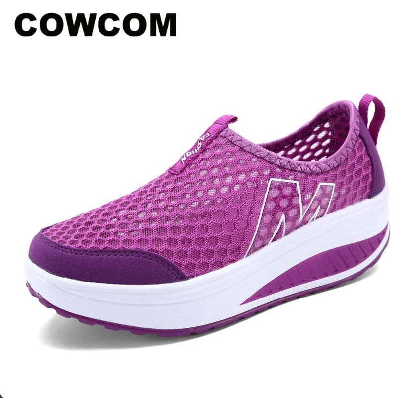 Кроссовки COWCOM женские сетчатые дышащие качающиеся повседневные разные цвета