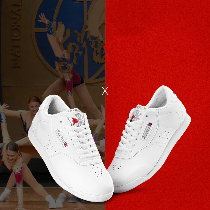 r001 new arrival hot selling brand womens white competitive aerobics shoes flat heel soft bottom breathable gym shoes free global shipping