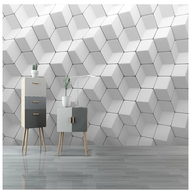 

Пользовательские обои модные настенные трехмерные геометрические абстрактные визуальные удлинители пространство украшение для стен разм...