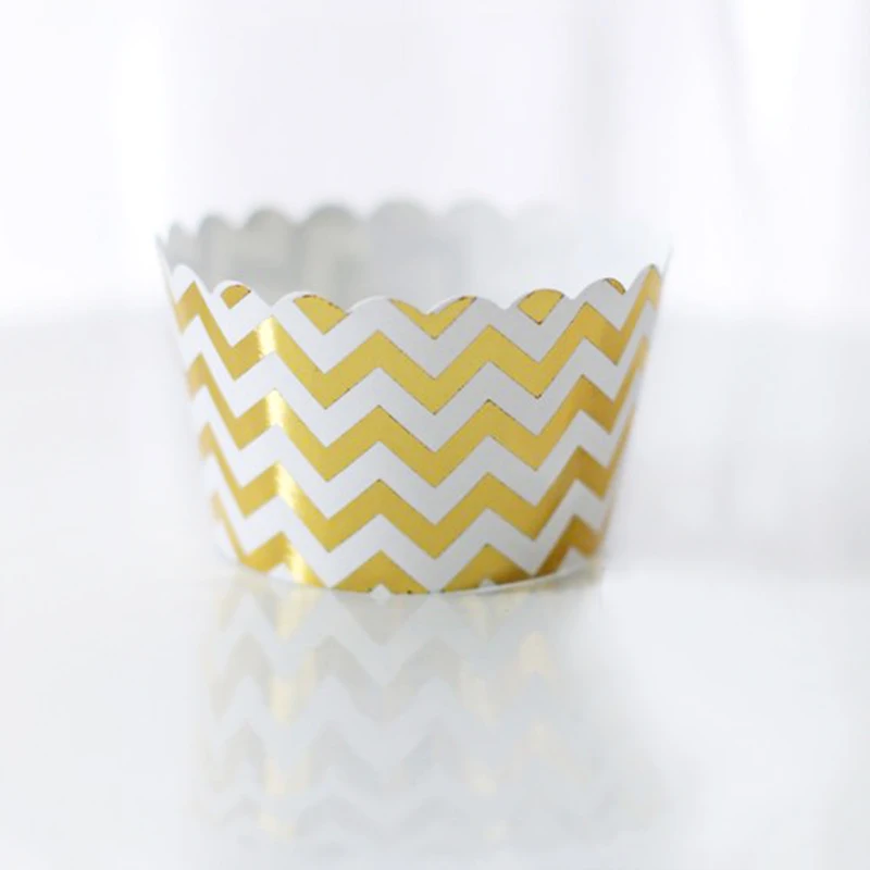 108 шт фольгированные обертки для кексов/Держатели металлические золотые