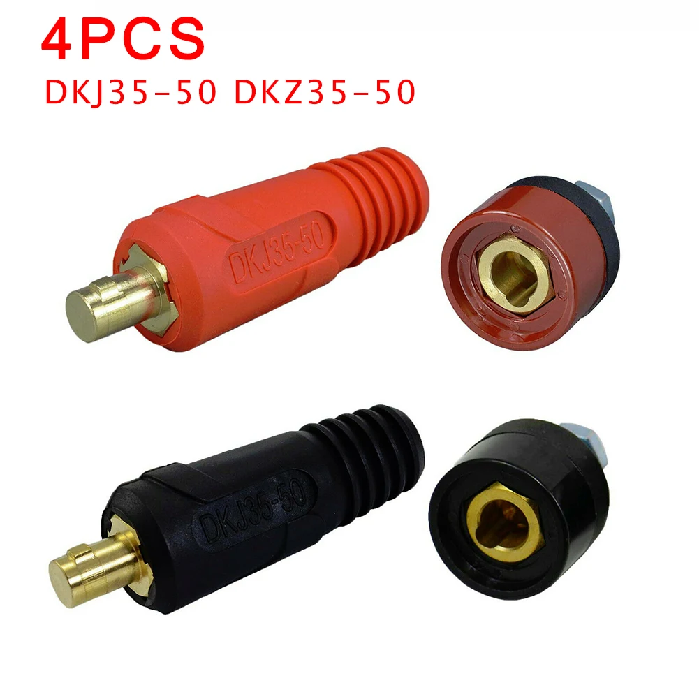 

TIG Welding Cable Panel Connector Plug Dinse Style DKJ35-50 & DKZ35-50 2xConnector Socket And 2xConnector Plug