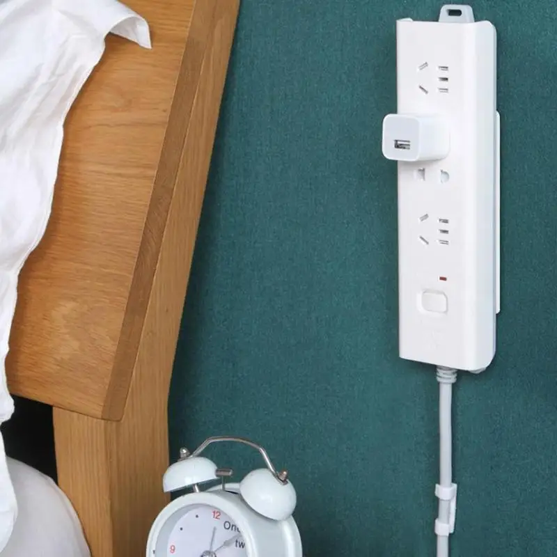 

1pc Wall-mounted Sticker Punch-free Plug Fixer Home Strip Cable Wire Power Fixer Seamless Socket Holder Self-adhesive Organ K9Y0