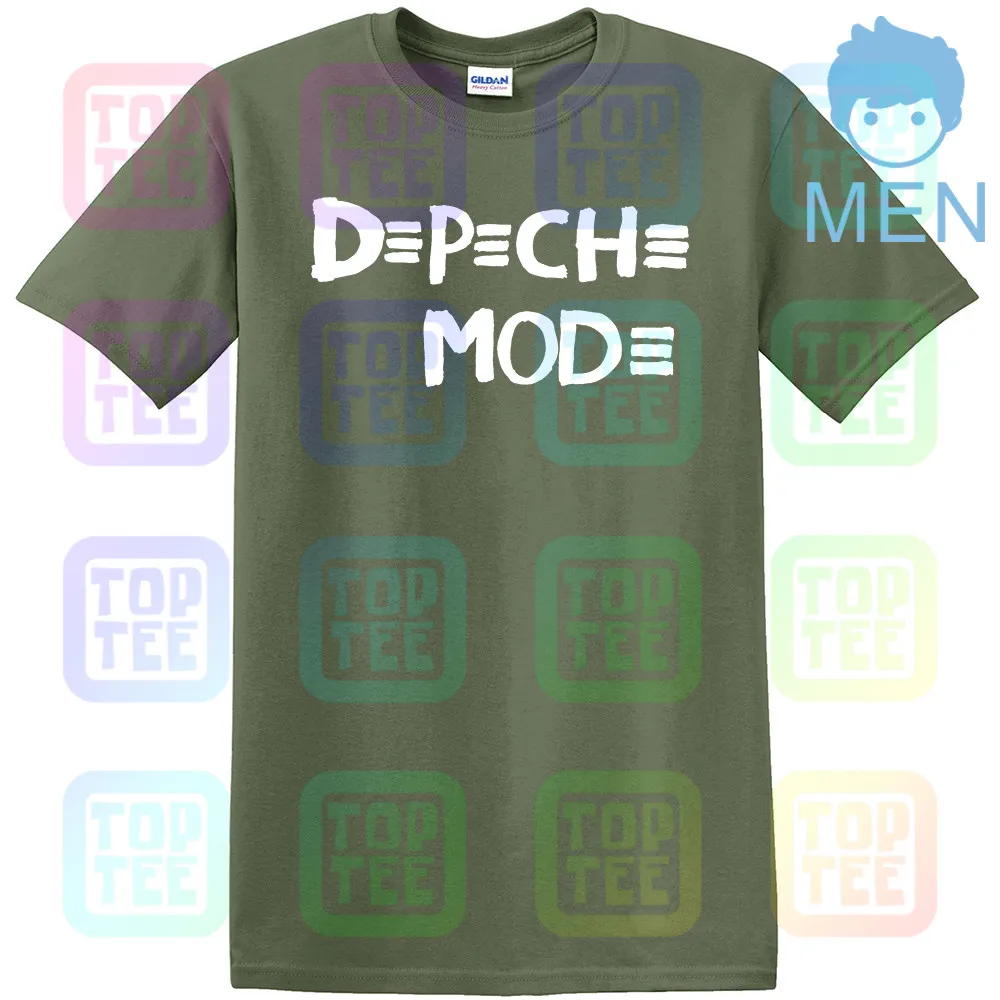 MEN-ARMY GREEN Depeche рубашка Mode футболка унисекс Тур размеры 1988 США все s черная полоса для мужчин новинка 4 - Цвет: MEN-ARMY GREEN