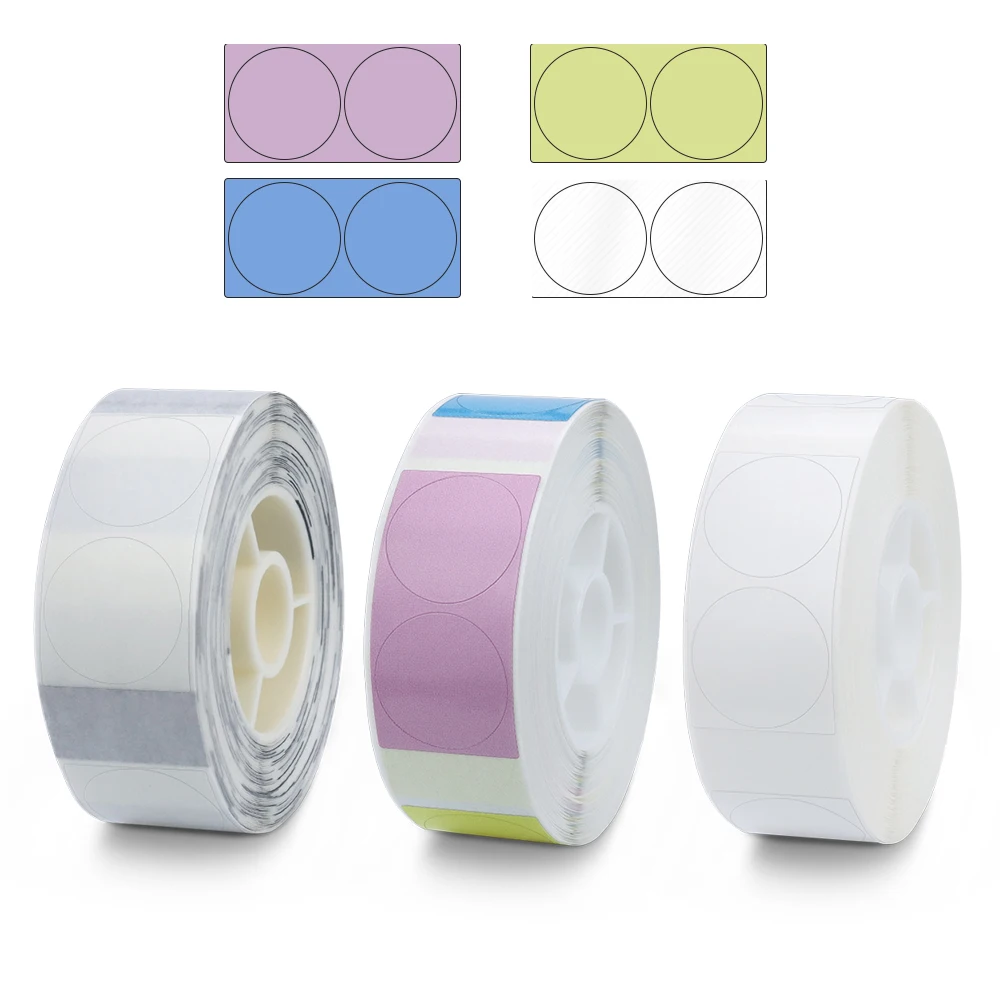 

D11 Niimbot Portable Thermal Label Printer D11 Label Sticker Round White Colorful Transparent Label Paper Tape D11 Label Maker