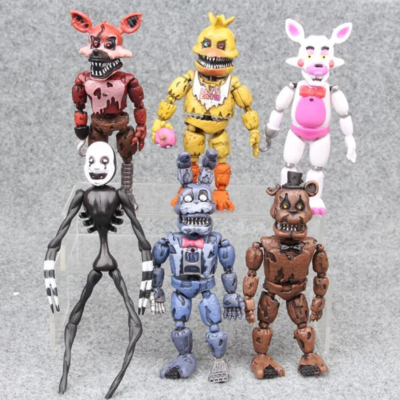 6 шт./компл. FNAF пять ночей у Фредди кошмар Фредди Бонни и Чика Funtime Foxy ПВХ Фигурки игрушки Детский подарок