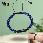 Браслет мужской Vnox, из регулируемый, с бусинами нитей, с именем и логотипом, Повседневный, подарок на день отца