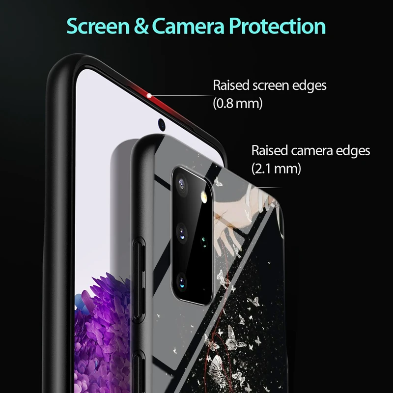 

King Queen Feather for Samsung S20 Ultra Plus A91 A81 A71 A51 UW A41 A42 A31 A21 A21S A11 5G Bright Black Phone Case