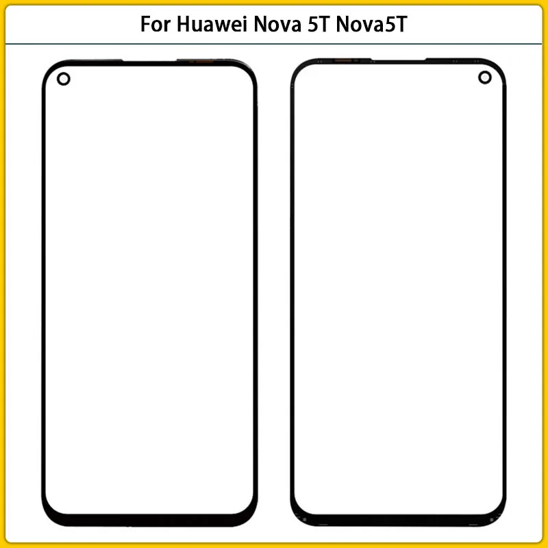 

10PCS New For Huawei Nova 5T Touch Screen LCD Display Front Outer Glass Panel Lens Nova5T Touchscreen Cover Glass OCA Replace