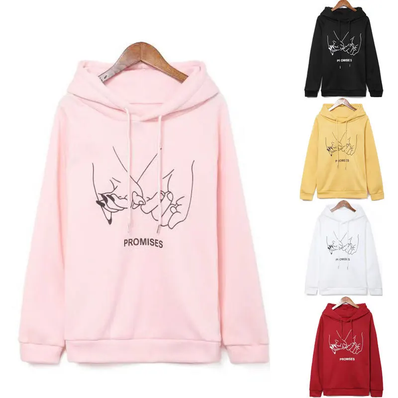 

Женская толстовка в готическом стиле, розовая толстовка с надписью Love In Hand