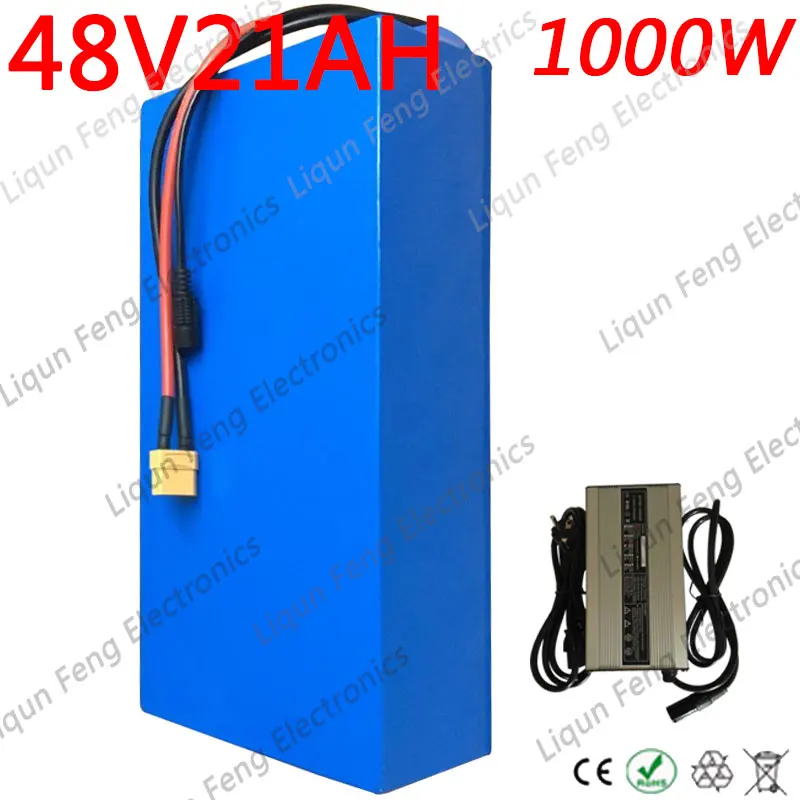 Свободный налог высокой мощности 1800W 48 V 20AH Электрический велосипед Батарея 48 V 20AH для е-байка Батарея 48 Вольт литиевая батарея Батарея с 50A BMS 2A Зарядное устройство