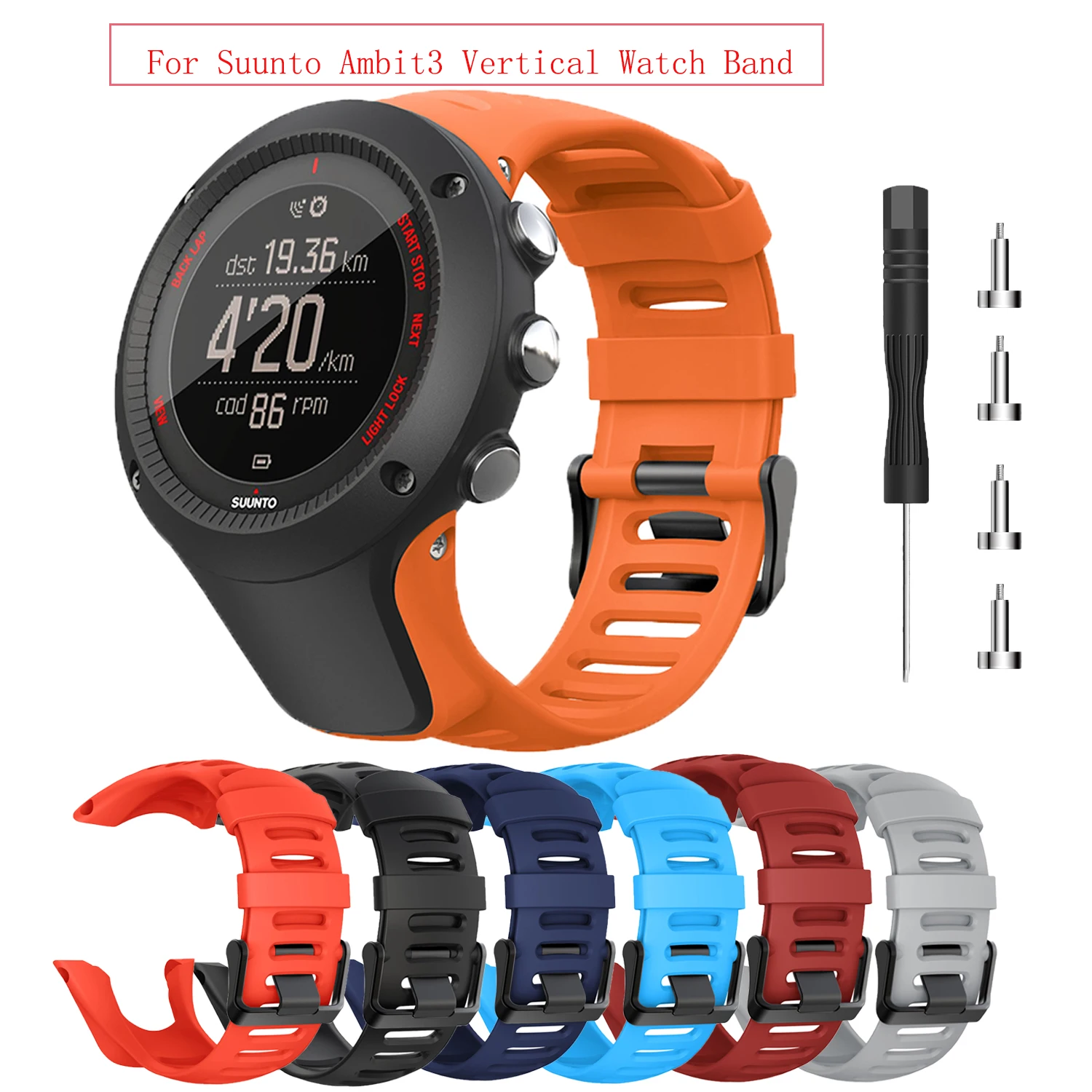 

Sport Silicone Watch Strap for Suunto Ambit Series 1/2/3 Vertical Watch Band for Suunto AMBIT 1/2S/2R/3P/3S/3R Replace bracelet