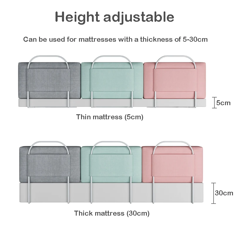 

28cm Height Baby Bed Bumpers Height Adjustable Anti-collision Guardrail Children's Bed Fence General Soft Gate Crib Rail