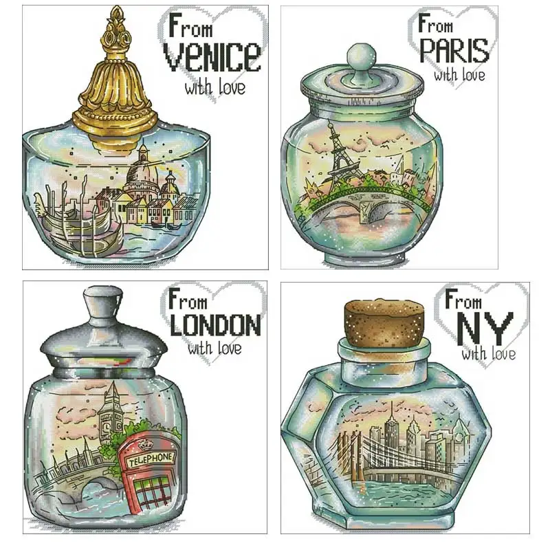 

Пейзаж в бутылке шаблоны считает 11CT 14CT 18CT Набор для вышивки крестиком DIY Набор для вышивки крестиком домашний декор