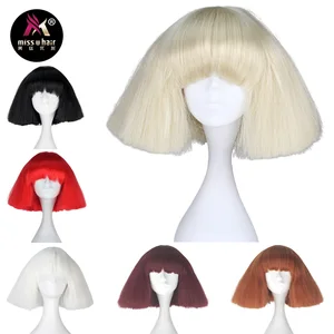 Miss U Hair Girl, короткие кудрявые прямые волосы Таро, синтетические праздничные волосы, черные, светлые, красные, белые, зеленые, фиолетовые, для косплея, парики