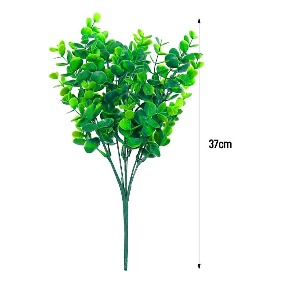 

7 Fork Artificial Plants Eucalyptus Grass Plastic Ferns Green Leaves Fake Flower Plant Wedding Home Decoration Table Decors