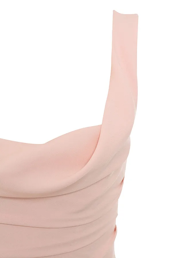 

KLEEZY 2020 factory Wholesale blush draped corset stain dress lady summer bodycon pencil dress dropshipping 8286