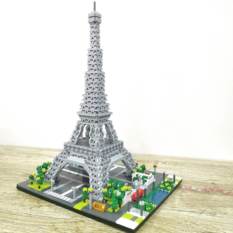 

YZ Architecture Taj Mahal Castle Pisa Louvre Museum Leaning Tower Khalifa Tower Bridge Mini Diamond Blocks Building Toy no Box