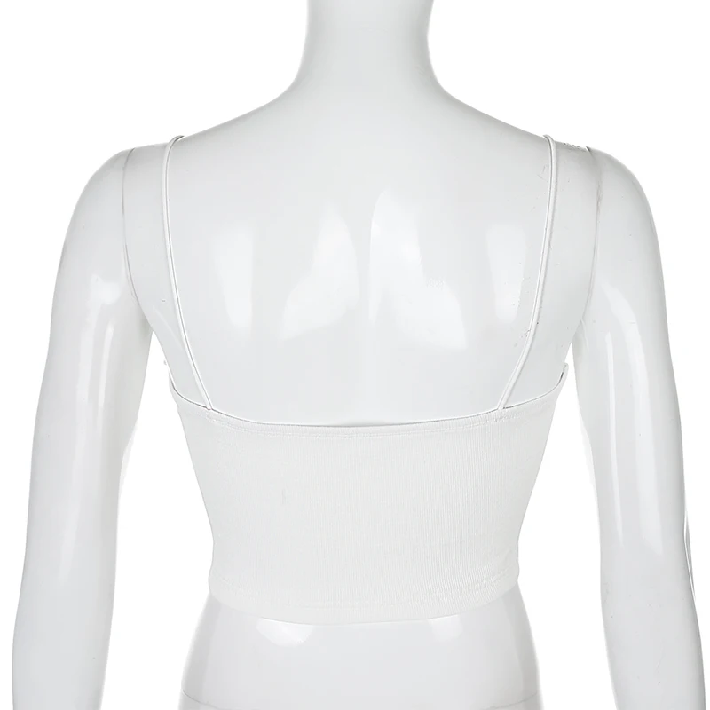 

Sweetown Streetwear Lace Patchwork Summer Solid White Tank Top Women Home Fashion Leisure Outfit Casual Crop Tops Kawaii Clothes