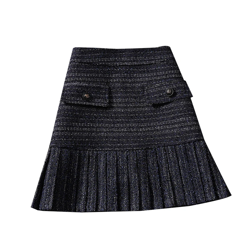 

high waist 2020 summer new women skirts striped A-line please mini office lady elegant skirts top quality