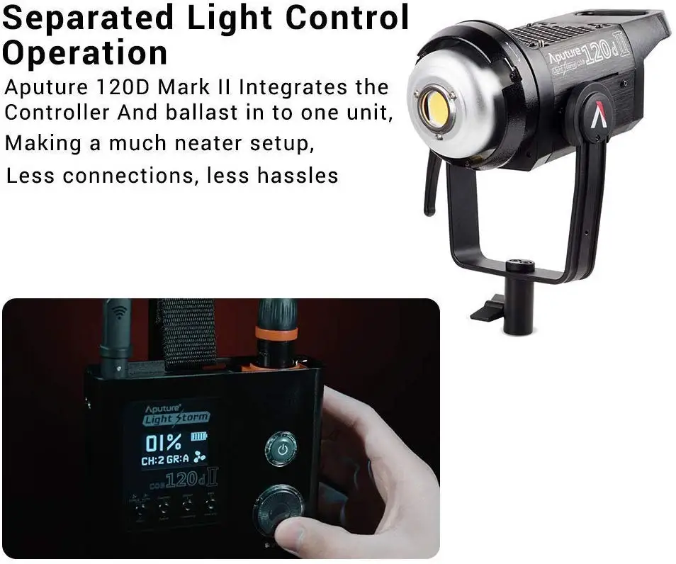 Aputure 120D Mark 2 II Светодиодный 180W дневсветильник освещение сбалансированное