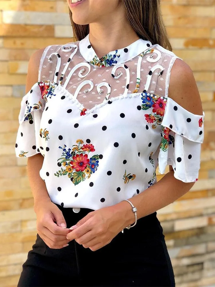 Женская винтажная блузка для отдыха элегантная повседневная Базовая рубашка с