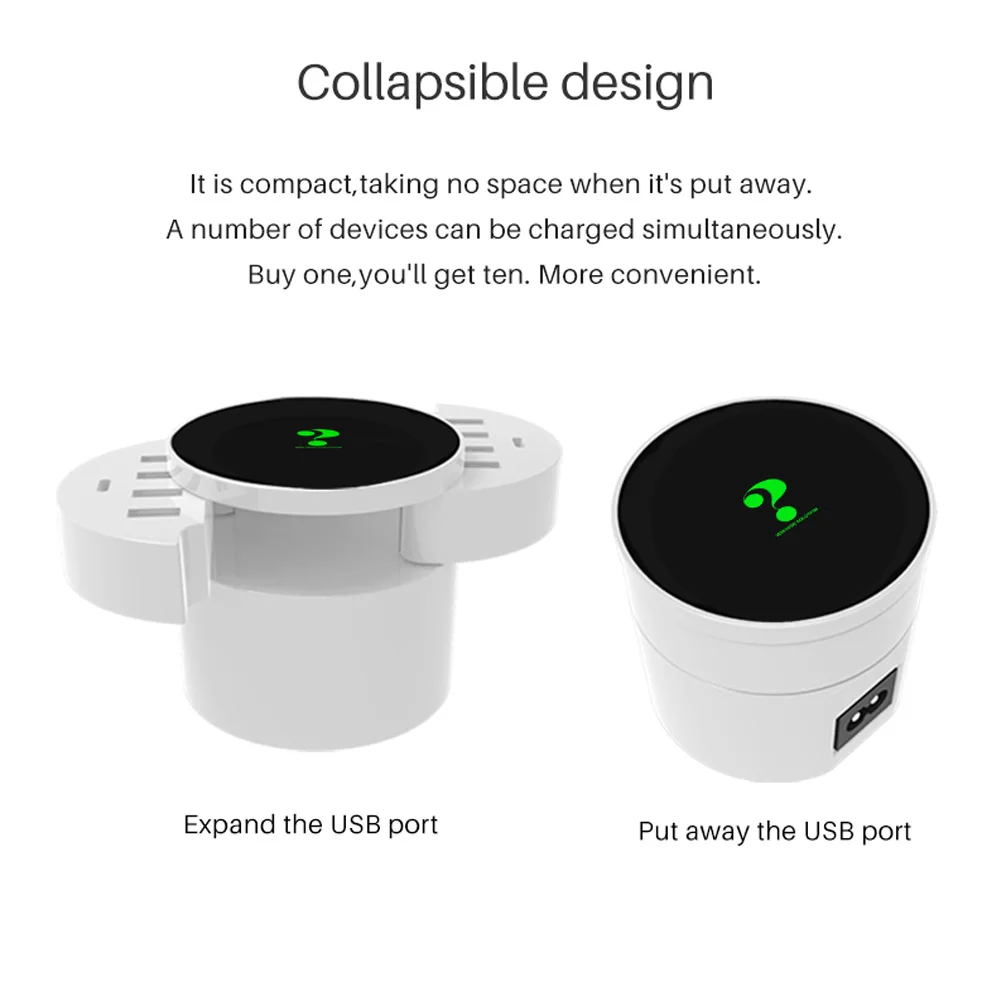10 портов многократное Зарядное устройство USB для зарядки 5 в 8A 40 Вт умное быстрое