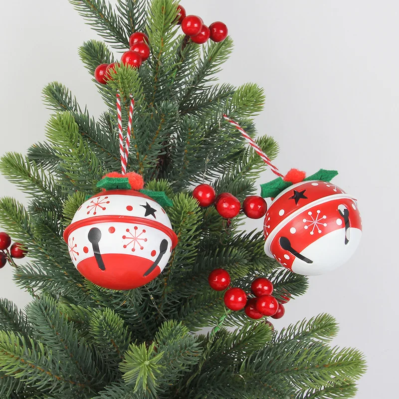

Christmas Decoration pendant lovely printed bell clover accessories Christmas supplies round iron Dropshipping