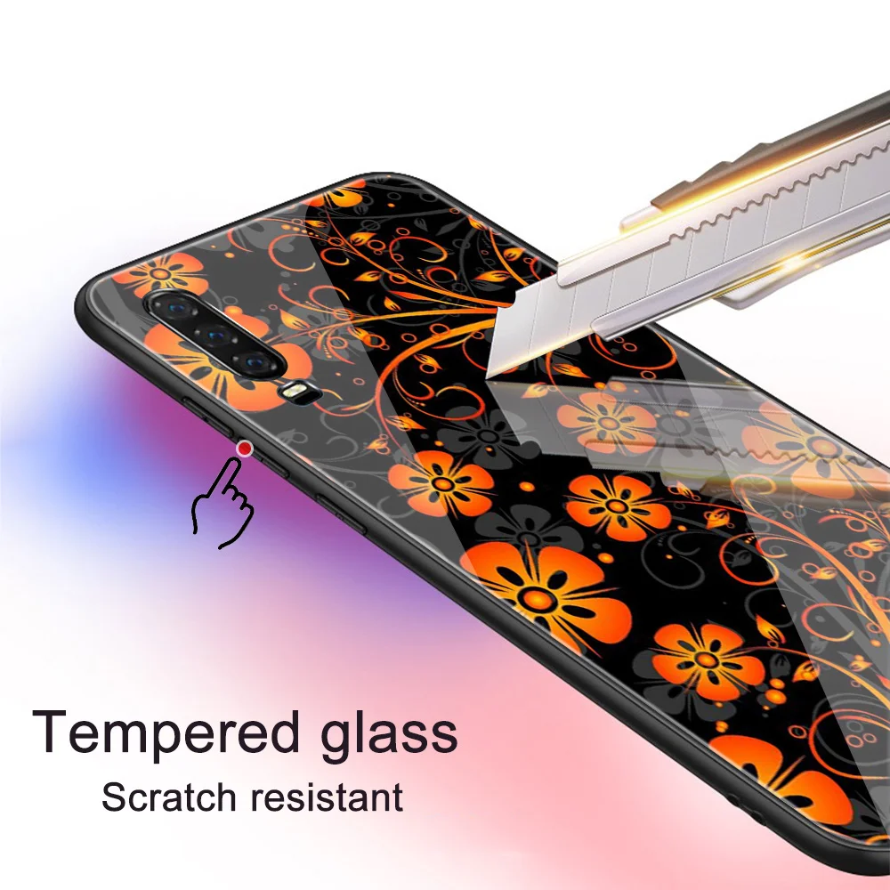 

Floral Case for Huawei P30 P20 P40 Lite Pro P Smart Plus 2019 Honor 30 20 10 Pro Mate 40 30 20 Lite Pro Glass Phone Cases Funda