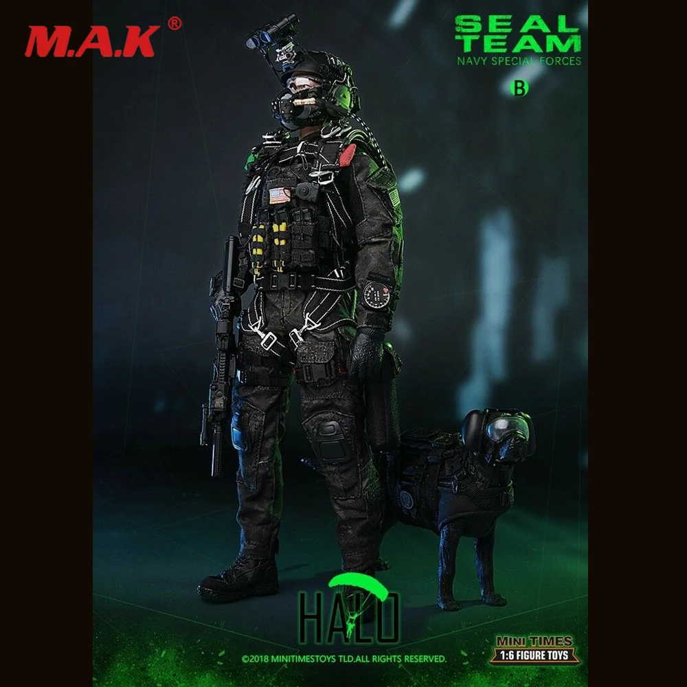 Коллекция 1/6 года игрушки команды морских котиков США B HALO w/Dog Mini times M013 Фигурки