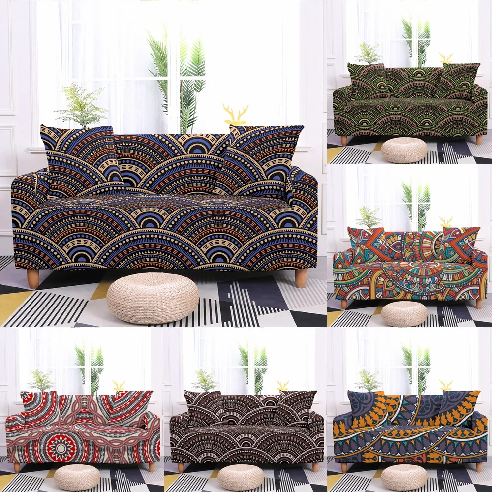 

Mandala Bohemia Elastic Sofa Cover Vintage Pattern Stretch Sofa Slipcovers For Living Room Sectional Corner Armchair Couch Cover