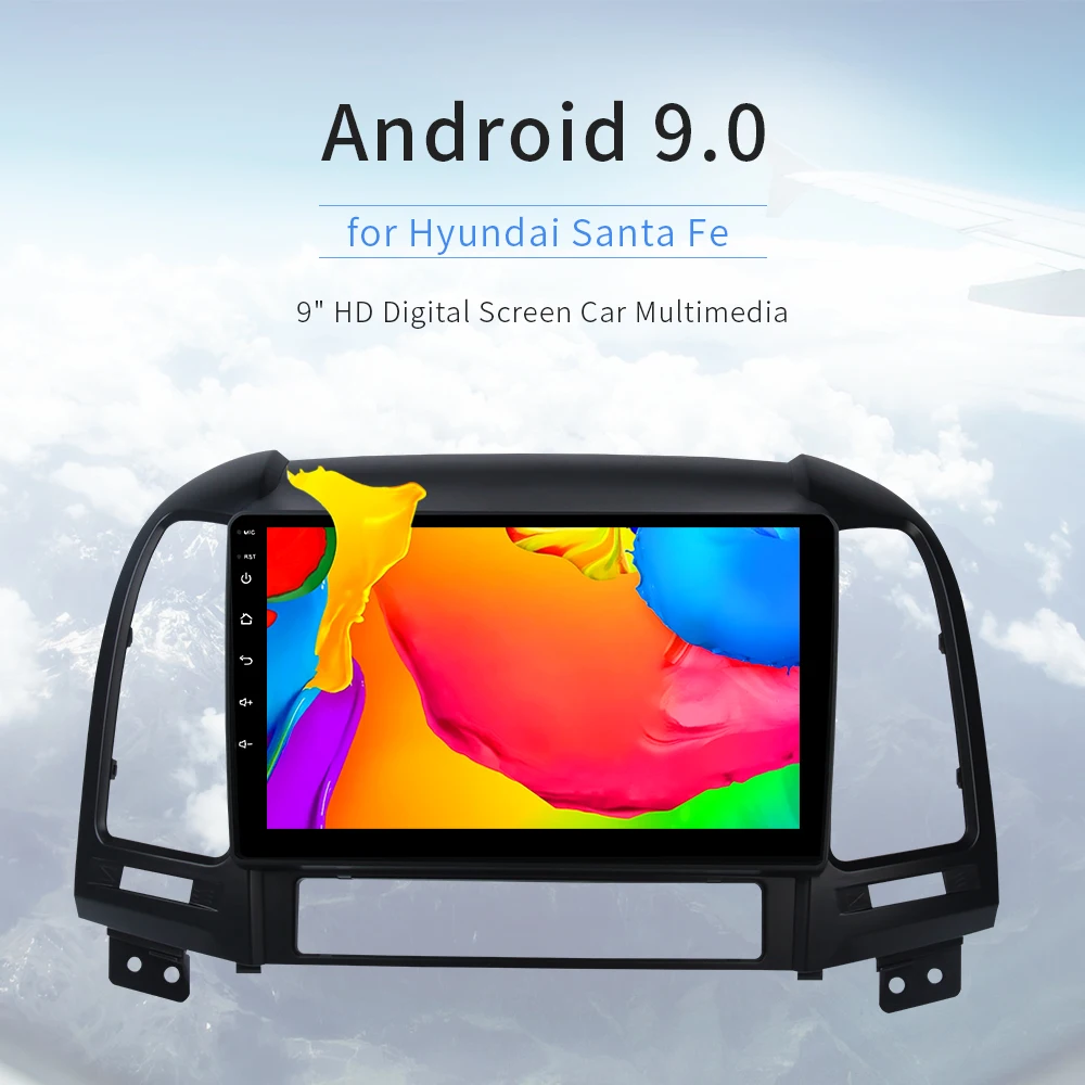 Android 9,0 Автомобильный мультимедийный для hyundai Santa Fe gps навигации 2006 2007 2008 2009 2010 2011 " ips Экран G+ 4G 32g