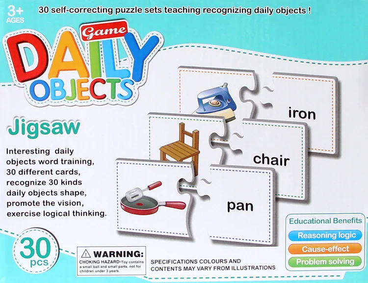 

Daily puzzle English cardboard puzzle English Enlightenment early learning vocabulary card children's cognitive puzzle