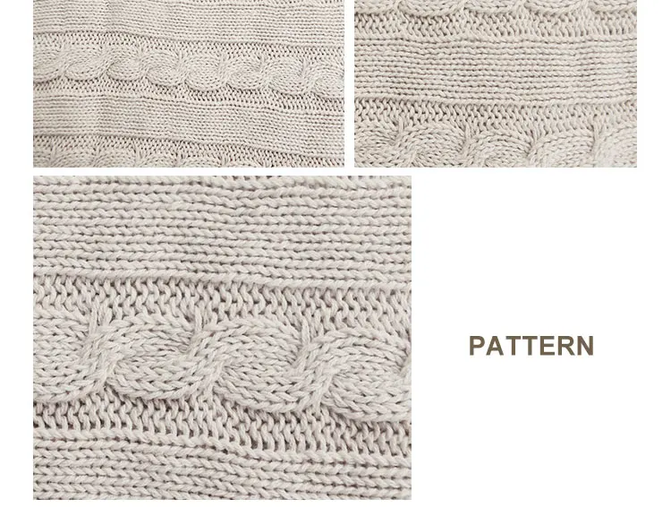 Шерстяная наволочка чехол бежевые вязаные Чехлы для подушек с декоративными