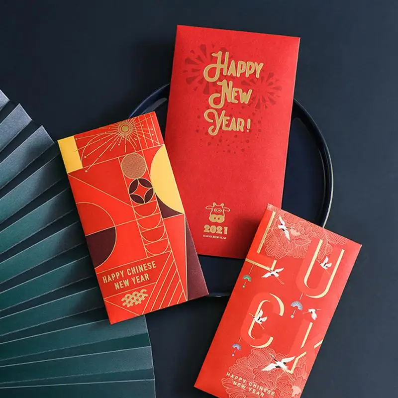

30pcs 2021 New Year Money Pouches Ox Zodiac Red Envelopes Gift Pouches